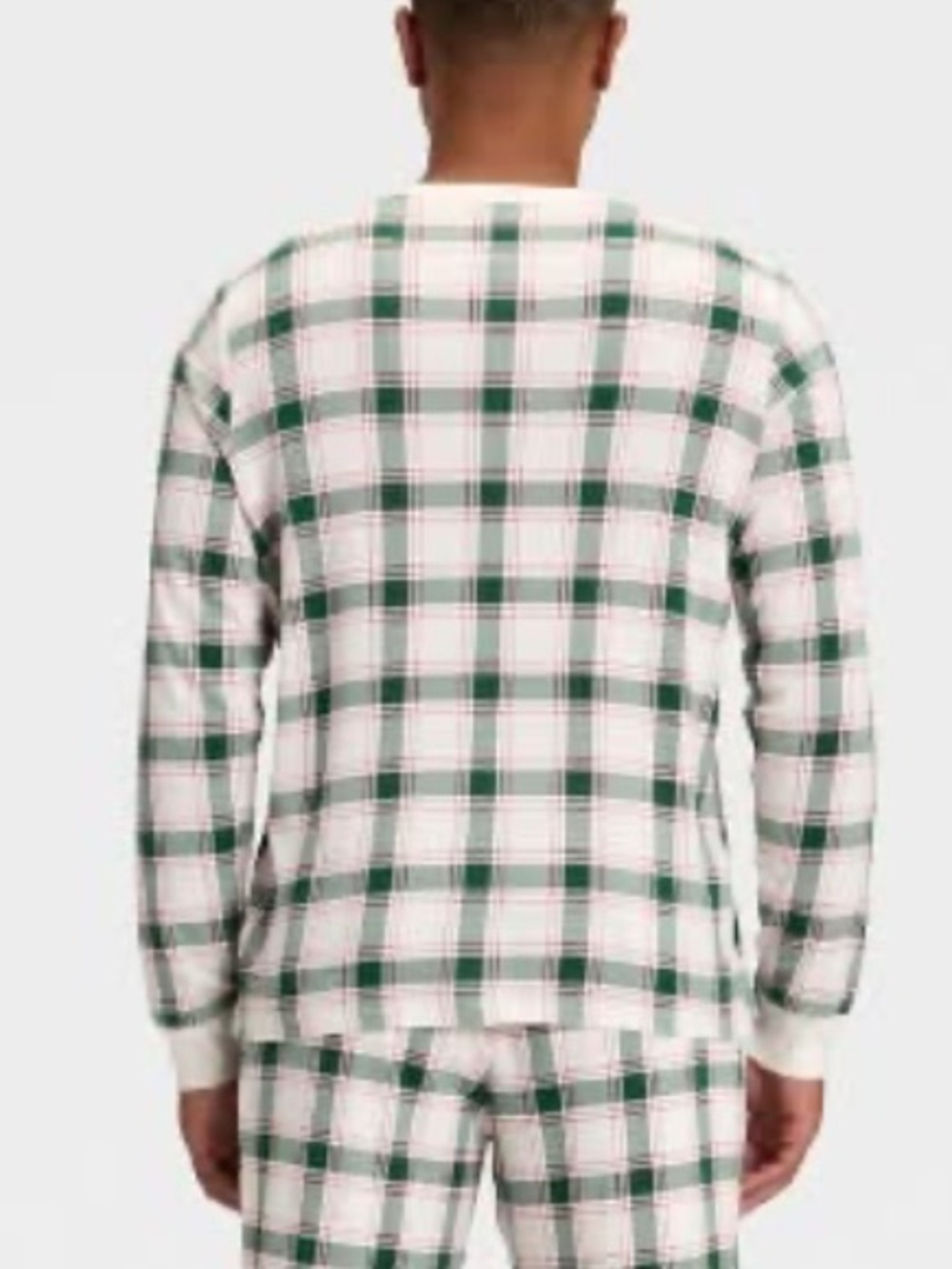 Wondershop Green and White Plaid Crewneck Sweater - Picture 2 of 2
